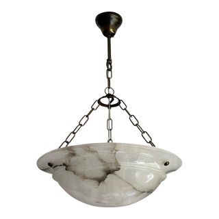 1920s Alabaster Art Deco Pendant Light For Sale