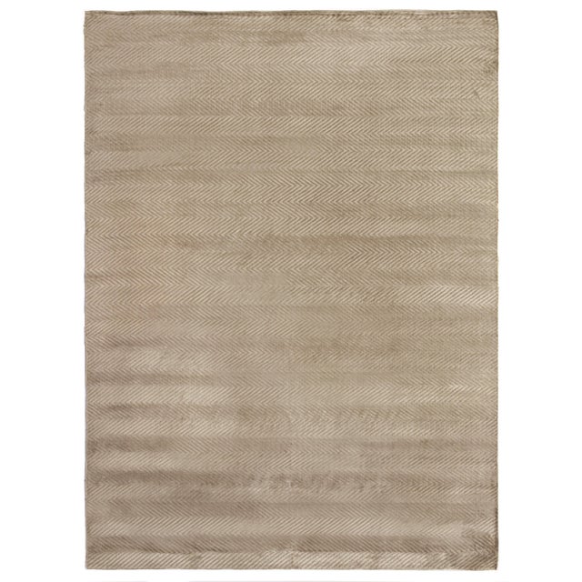 Wyllis Hand loom Viscose Khaki Rug - 9'x12' For Sale - Image 4 of 4