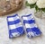 A crisp set of six vintage blue and white gingham cotton napkins finished with soft fringe edges. The oversized cobalt...