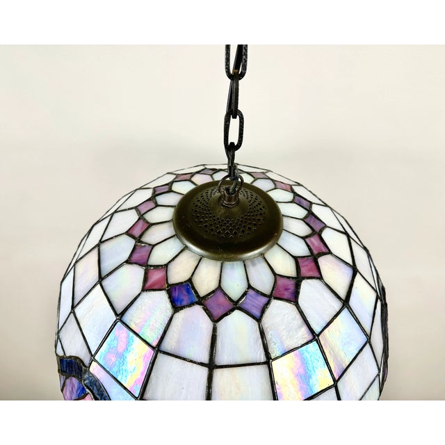 German Crafted Stained Glass Lamp, 1970 For Sale - Image 6 of 9