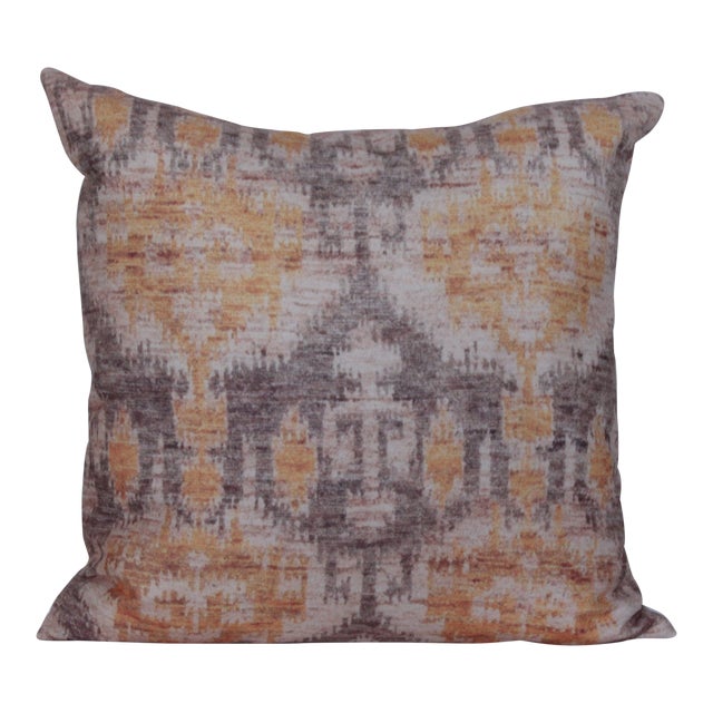 Vintage Ikat Yellow Print Pillow16'' Chairish