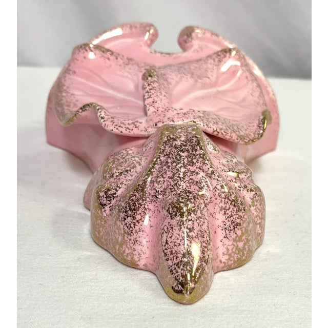 Mid-Century Modern Mid Century California Originals Ceramic Wall Pocket With Pink and Gold Speckle Finish For Sale - Image 3 of 12