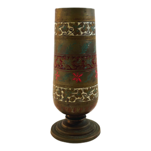 Etched Brass Vase