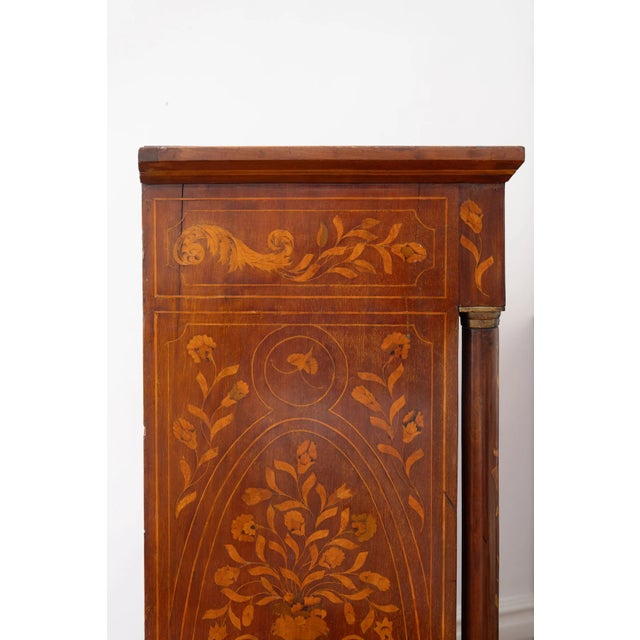 Antique Dutch Marquetry Chest Drawers Tall Boy Inlay (C. 1820) For Sale - Image 12 of 15