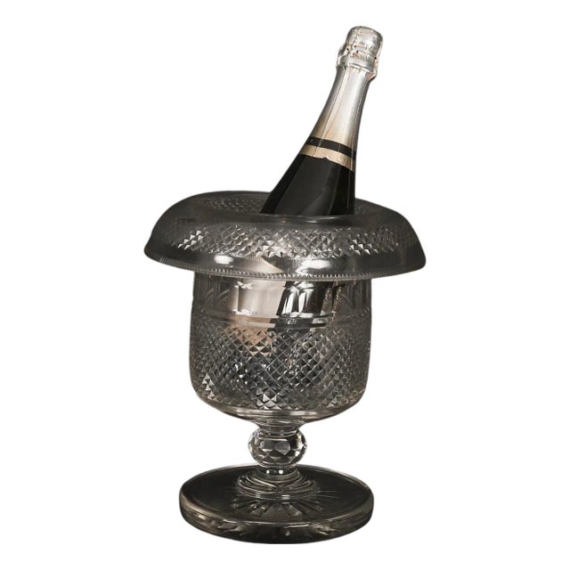 Antique 19th Century English Regency Cut Crystal Wine Champagne Cooler For Sale