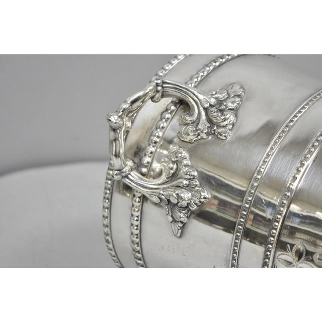 Early 20th Century Victorian Henry Hicks Silver Plated S Monogram Champagne Chiller Wine Ice Bucket For Sale - Image 17 of 18