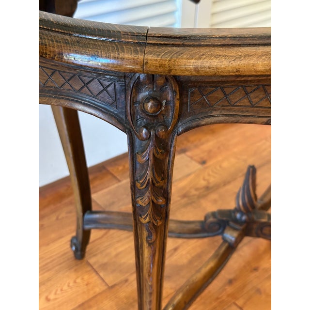 Antique French Louis XV Marble Side Table ~ Ornately Carved Wood For Sale - Image 10 of 18