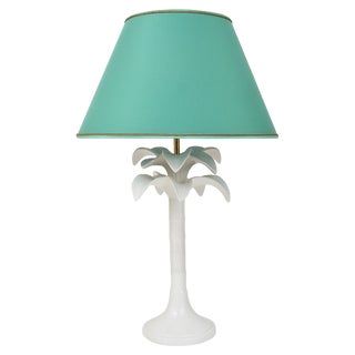 White Palm Tree Faux Bamboo Table Lamp from Tommaso Barbi, Italy, 1970s For Sale