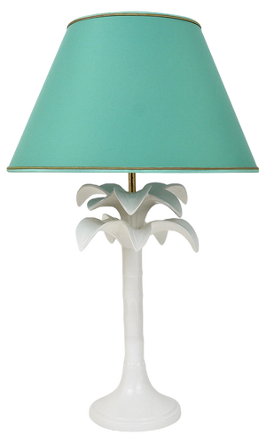 White Palm Tree Faux Bamboo Table Lamp from Tommaso Barbi, Italy, 1970s