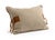 Natural linen fabric with tan leather accents, natural linen backing with side zipper, down & feather pillow insert 14h x...