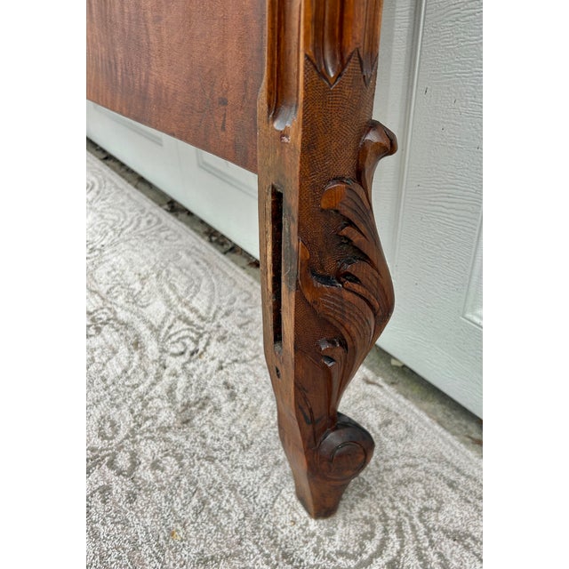 Brown Antique French Carved & Shaped Walnut Full Size Headboard For Sale - Image 8 of 14