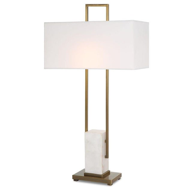 Marble Pillar Table Lamp For Sale - Image 4 of 7