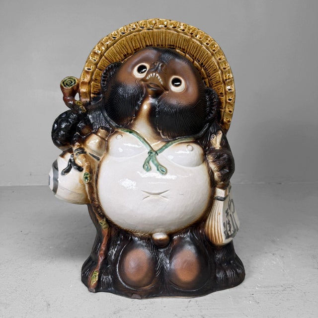 Large Japanese Ceramic Tanuki, 1960s For Sale - Image 13 of 13