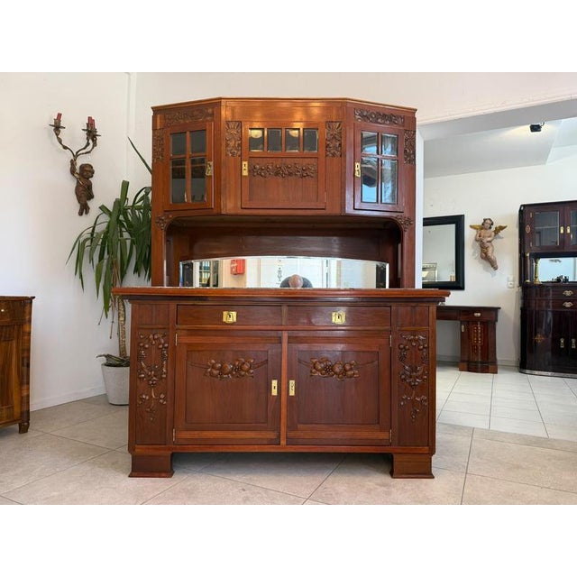 Art Nouveau Buffet in Oak Veneer, 1920s For Sale - Image 4 of 13