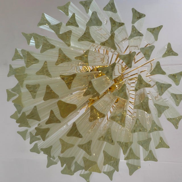 Mid-Century Italian Murano Glass 5-Tiered Chandelier with Brass Frame by Paolo Venini for Venini, 1980s For Sale - Image 13 of 14