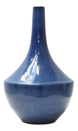 Blue-Glazed Tapered Vase by Roger Vandeweghe for Amphora, Belgium, 1960s
