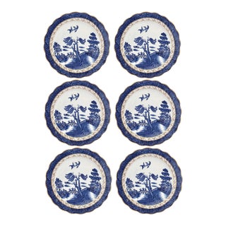 Early 20th Century English Willow Pattern Dinner Plates - Set of 6 For Sale