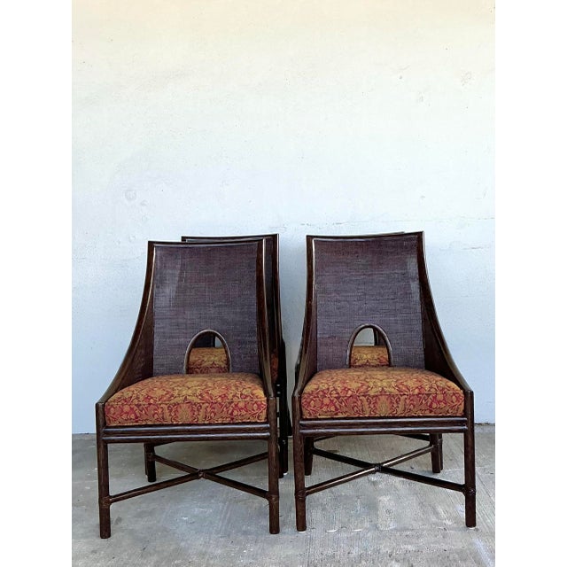 McGuire Vintage Barbara Barry for McGuire Tobacco Cane Dining Chairs - Set Of. 4 For Sale - Image 4 of 12