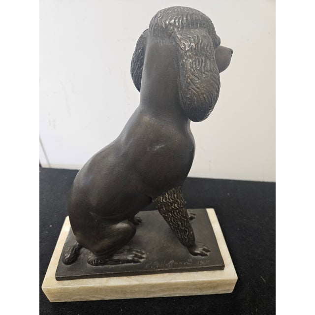 Signed 13" Bronze of a Poodle by Edward Fenno Hoffman III Pafa Mounted on Marble For Sale - Image 4 of 7