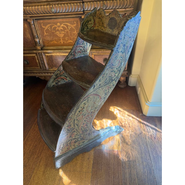 19th Century Continental Polychrome Library Steps. 31.5"H x 16" W x 24"D. Would also be great for a plant stand or display...
