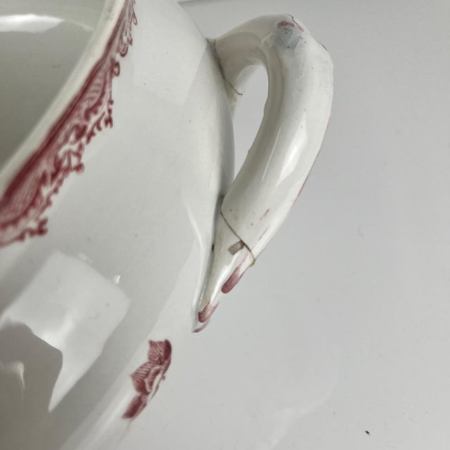 Soup Tureen Fontange Model in Red from Sarreguemines, 1918 For Sale - Image 12 of 15