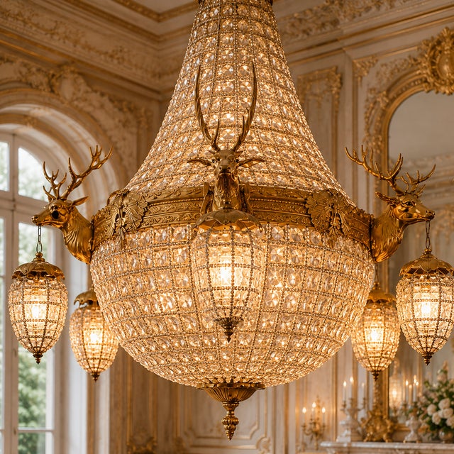 1960 French Louis XVI Gold Bronze Chandeliers - Pair For Sale - Image 12 of 18