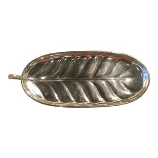 Banana Leaf Silver Platter For Sale