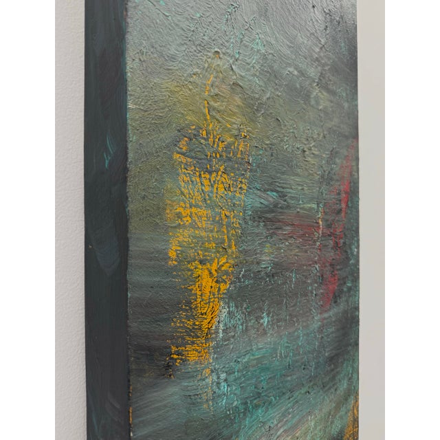 Vintage Signed Abstract Expressionist Oil Painting on Canvas, Signed and Dated 1990 on the reverse For Sale In West Palm - Image 6 of 7