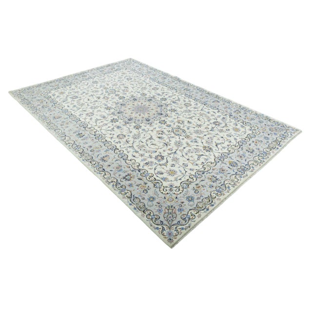 Mid-Century Modern Hand-Knotted Kashan Oriental Rug For Sale - Image 3 of 13