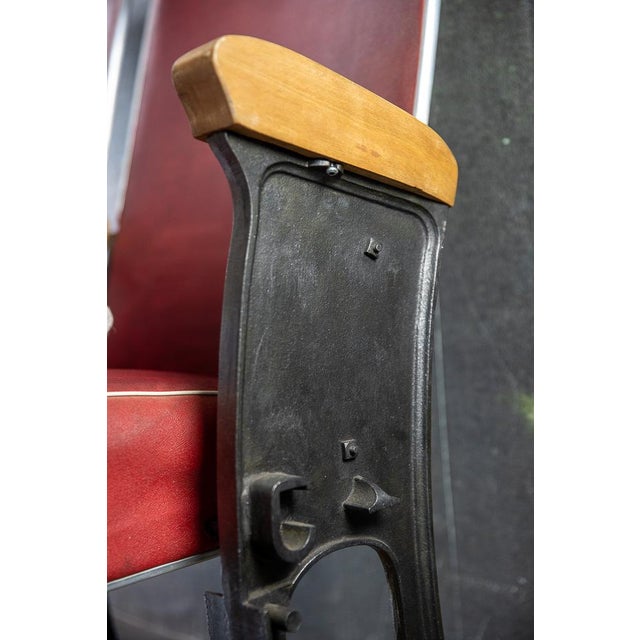 Industrial Vintage Cinema Seat in Leather, 1950s For Sale - Image 3 of 10