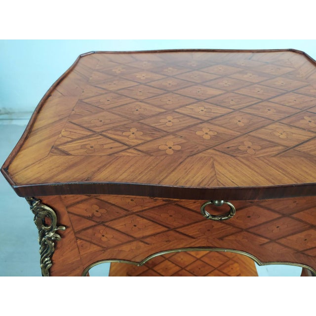 Louis XV Marquetry Side Table, 1950s For Sale - Image 14 of 18