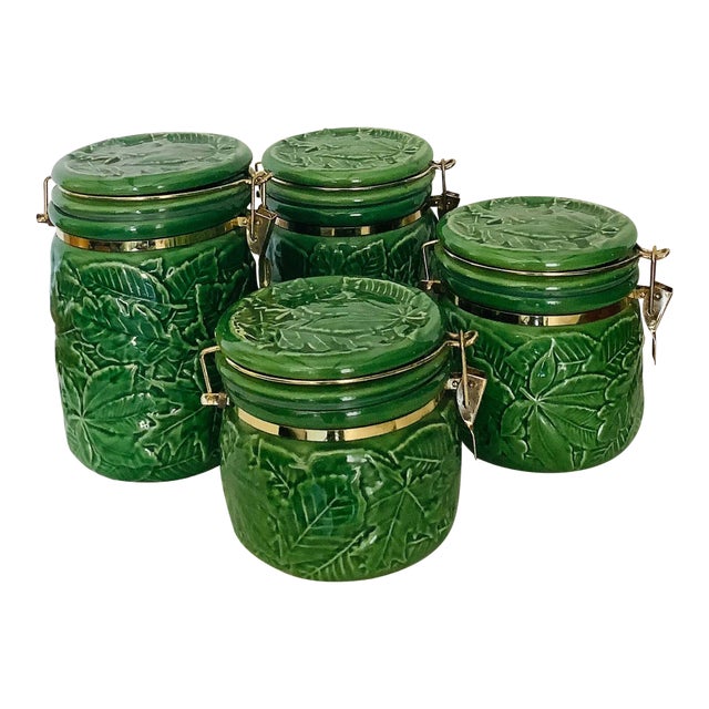 Andrea by Sadek Green Vintage Kitchen Storage Jars Set of 4 Chairish