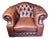 Vintage English Leather Chesterfield Tub Chair, 1980s For Sale