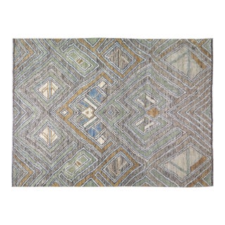 Moroccan Hand Knotted Wool Rug, 9'6"x14' For Sale