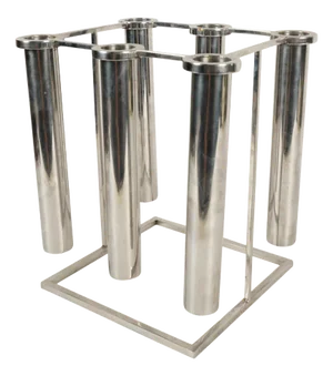 Custom Made Modernist Chromed Metal 6-Light Candelabra