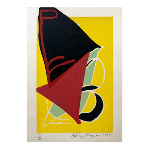 Erling Jorgensen, Cobra Artist 1950s Silkscreen Serigraph Bright Colorful Abstract Hand Signed, 1957