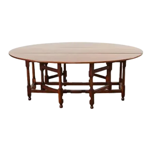 Dennis and Leen Georgian Style Drop-Leaf Oval Dining Table