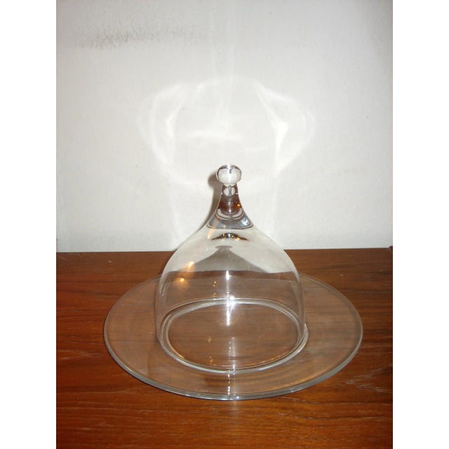 Mid-Century Modern Mid-Century Domed Glass Cheese Platter For Sale - Image 3 of 10