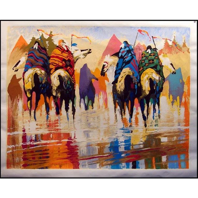 1990s Vintage BC Nowlin "Did You Hear?" Hand Signed Art Serigraph Canvas For Sale - Image 5 of 5