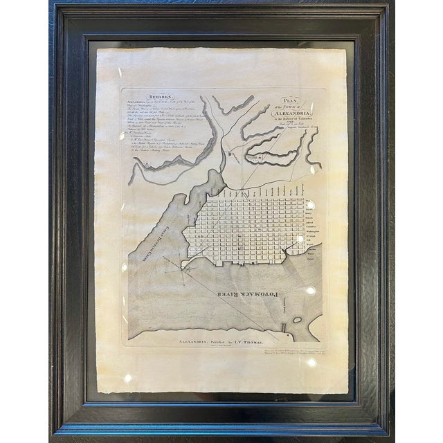 1940s Alexandria, Virginia Town Plan, Framed For Sale - Image 10 of 10