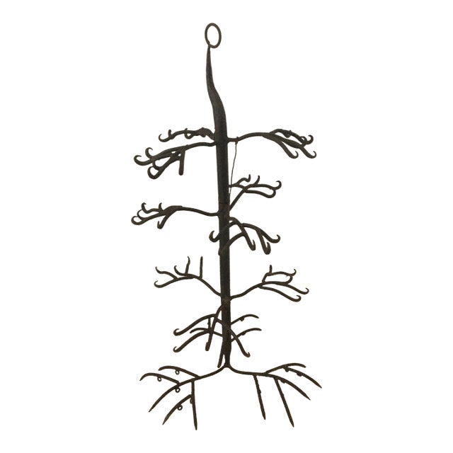 Antique Four Tier Handwrought Iron Game Rack For Sale