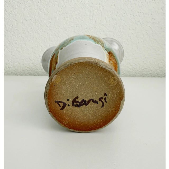 1970s Ceramic Candle Holder Vase, Signed For Sale - Image 9 of 12