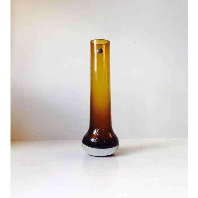 1960s Mid-Century Yellow Smoked Glass Vase by Bo Bergstrom for Aseda Glasbruk, 1960s For Sale - Image 5 of 5