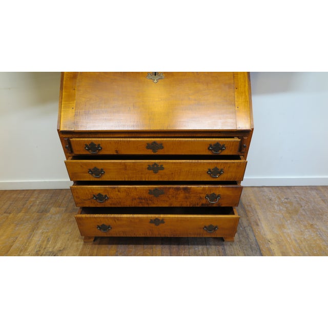 Auburn 1960s Chippendale Style Tiger Maple Secretary by Kurt Richenburg For Sale - Image 8 of 10