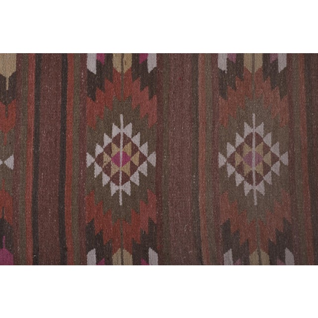 Textile 1970s Turkish Oushak Long Kilim Runner Rug - Stair Kilim For Sale - Image 7 of 13