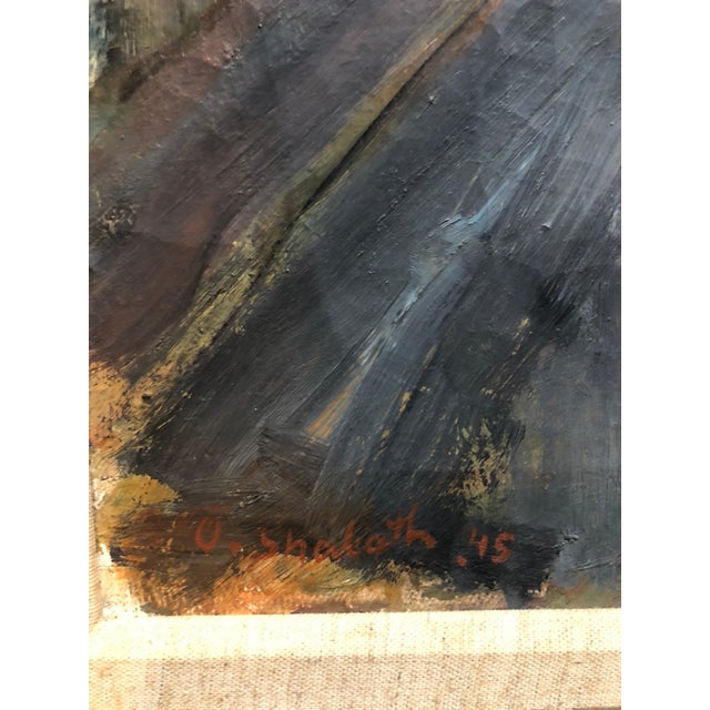 Ozer Shabat, Judaica Oil Painting 1945 Palestine Old Jewish Man Polish Israeli Artist, 1945 For Sale In Miami - Image 6 of 7