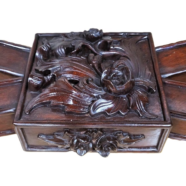 Irish Style Sideboard Carved Mahogany North Wind Face Console Table For Sale - Image 14 of 17