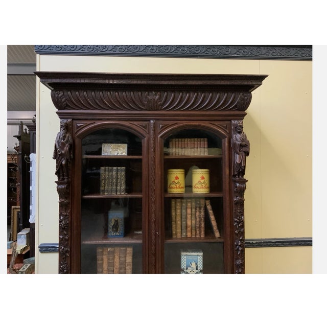 Antique Neo-Renaissance Display Bookcase, 1870 For Sale - Image 10 of 14