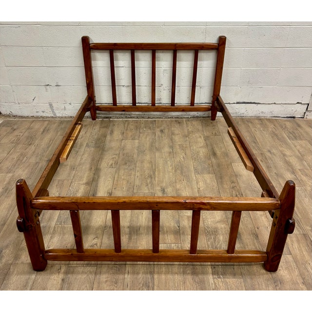 Arts & Crafts Vintage Full Size Mission Arts and Crafts Rustic Style Slat Bed For Sale - Image 3 of 12