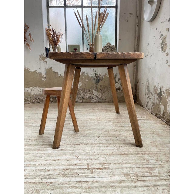 Vintage Brutalist Oak Table, 1950s For Sale - Image 12 of 18